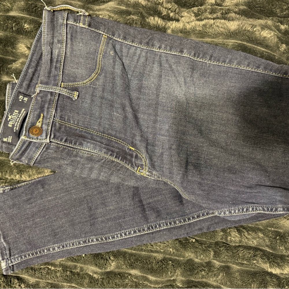 Hollister Women's Skinny Jeans - Dark Blue